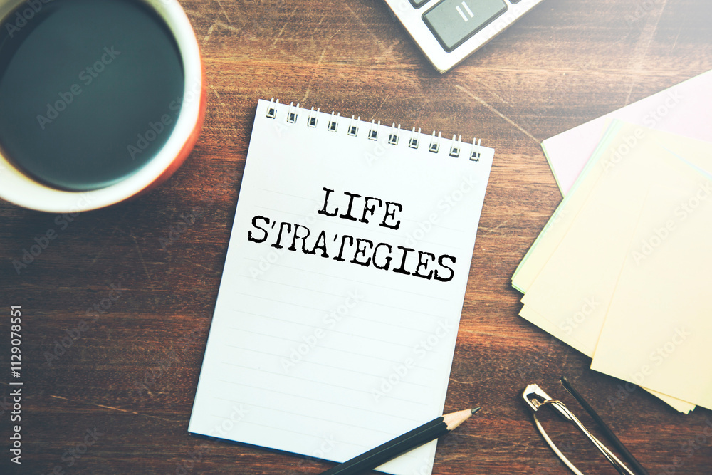 Canvas Prints life strategies text on notepad