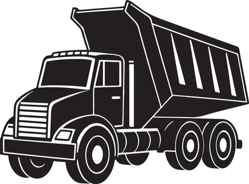 recommend clip art: Heavy dump truck silhouette 