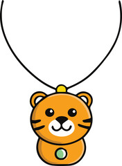 Fototapeta premium Tigers face Necklace vector illustration on white background