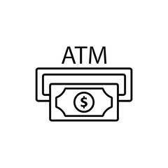 atm icon vector. Money from atm vector icon