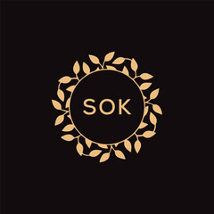 SOK letter logo design .