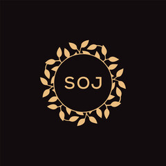 SOJ letter logo design .
