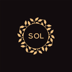 SOL letter logo design .