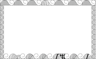 Vector Black and White Boarder designs for Frame and page decoration