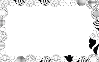 Vector Black and White Boarder designs for Frame and page decoration