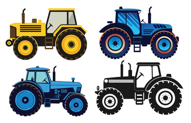 tractors illusion isolated on white