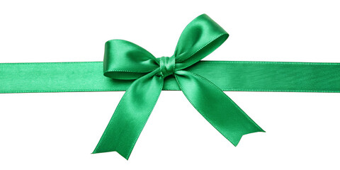 Green Satin Ribbon Bow Gift Present Festive Holiday Decoration