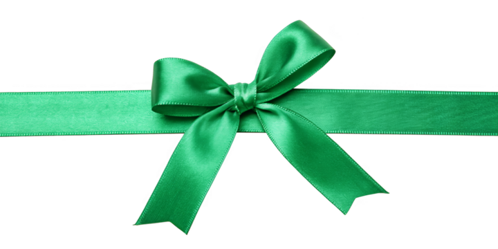 Green Satin Ribbon Bow Gift Present Festive Holiday Decoration