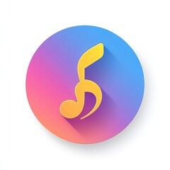 Obraz premium Vibrant Music Note Icon Graphic Design