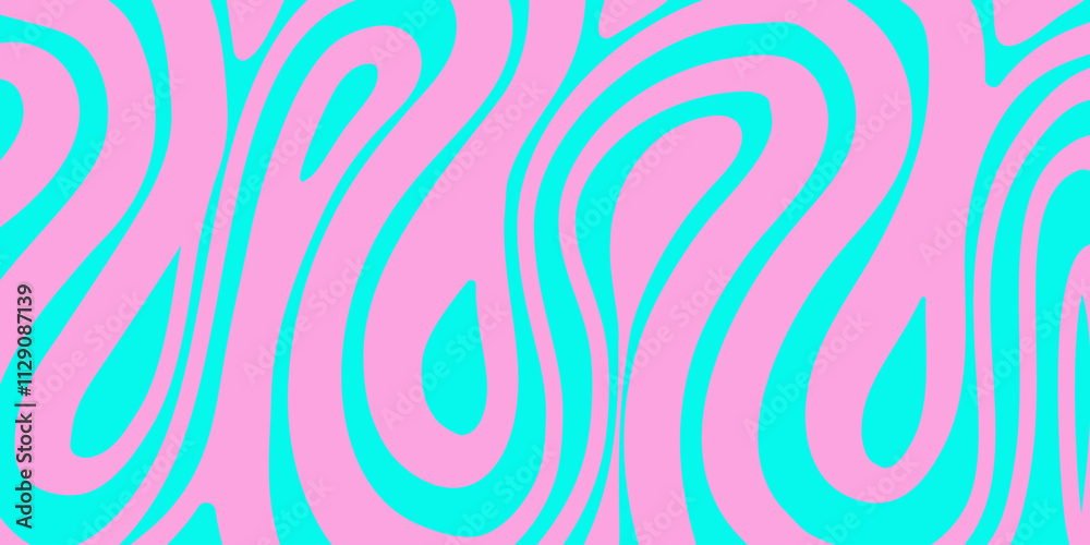 Aufkleber abstract trippy lines pattern. cool groovy retro texture. psychedelic wavy illustration. geometric f