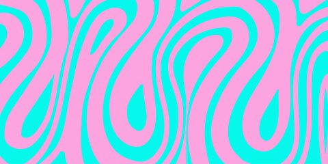 Abstract Trippy Lines Pattern. Cool Groovy Retro Texture. Psychedelic Wavy Illustration. Geometric Funky Vintage Vector Backdrop.