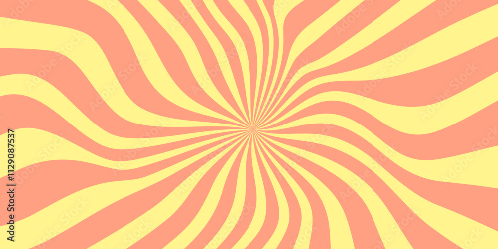 Aufkleber Cool Groovy Sun Rays Texture. Psychedelic Abstract Pattern Illustration. Retro Shine Background.