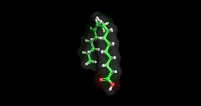 Linoleic acid, nutraceutical, 3D molecule spinning, 4k