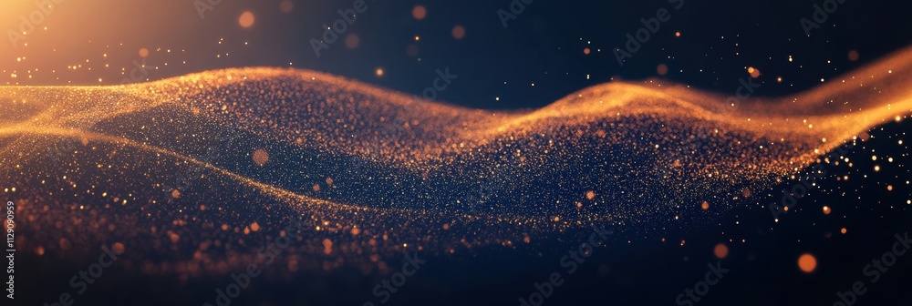 Aufkleber a dynamic wave of golden glitter swirls and glimmers, providing a captivating abstract backdrop with