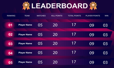 game leaderboard template abstract background. leaderboard game vector
