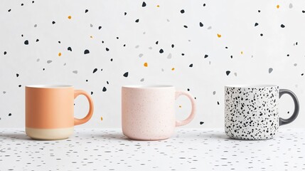 Stylish Terrazzo Mugs: A Colorful Trio for Coffee Lovers