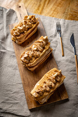 Delicious mille feuille pastries