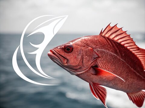 Ruby Snapper Fish Silhouette for Logo Design and Graphic Art Illustration, Ideal for Branding, Marketing Materials, and Creative Projects Featuring Etelis Carbunculus