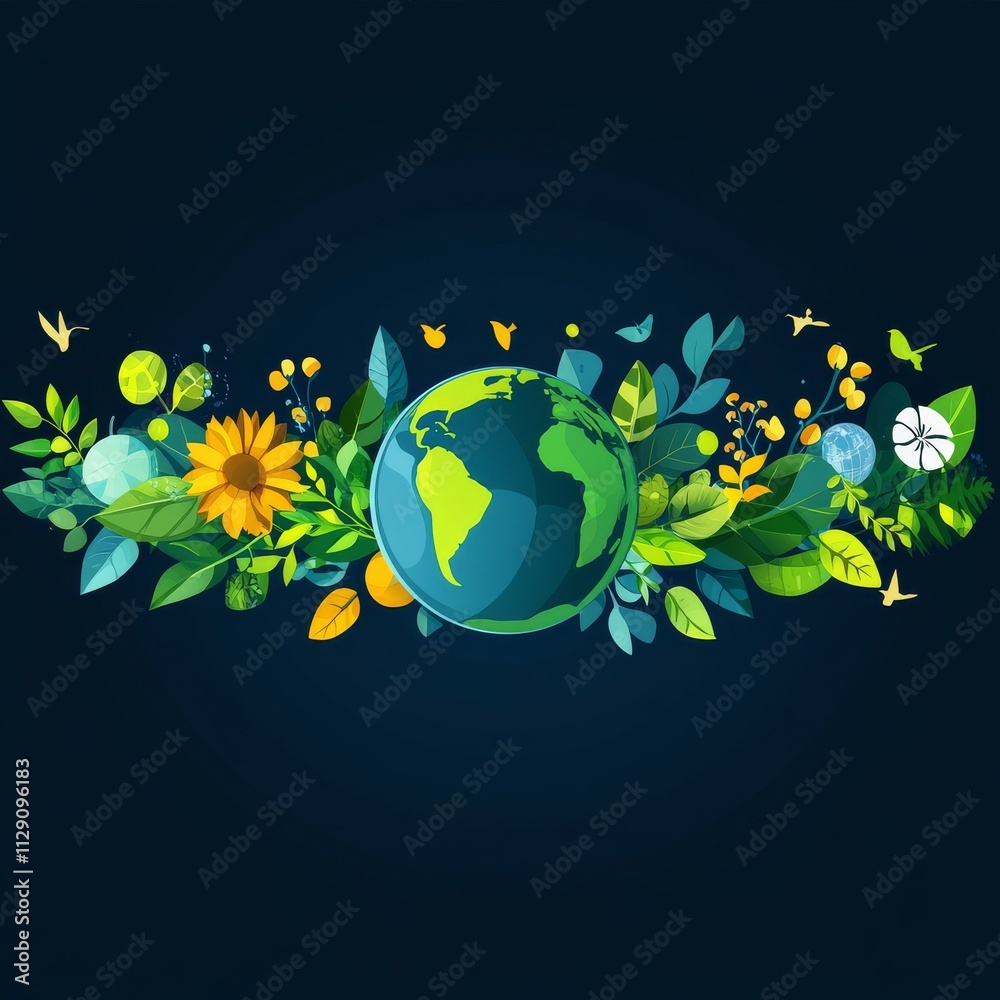 Poster sustianable development goals for 2025, new year web banner with futuristic glowing digits, earth gl