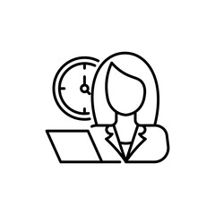 Outline icon related to deadline. Linear icon. Vector illustration.