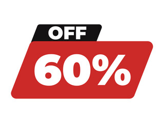 60% off frame with red background on white background
Icon of discounts, promotions, sales