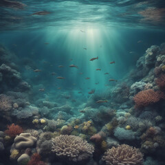 Fototapeta premium Underwater natural scenery background