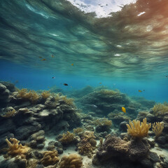 Fototapeta premium Underwater natural scenery background