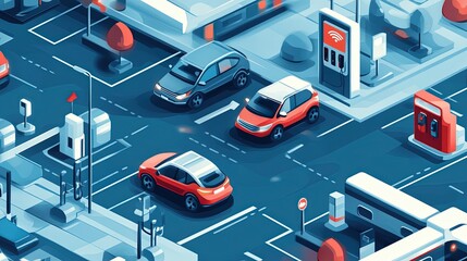 Fototapeta premium electric car parking charges