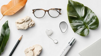 Lifestyle flat lay with skincare, wellness, and natural elements. Perfect for blogs, websites, and social media.