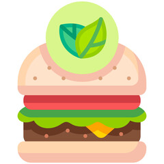 Vegan Burger Flat icon