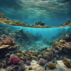 Obraz premium Underwater natural scenery background