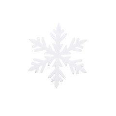 Elegant white paper snowflake ornament isolated on light beige