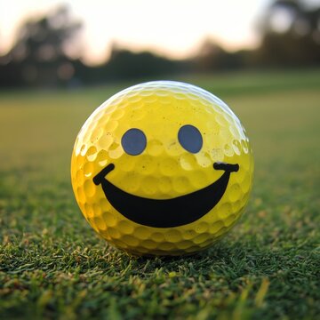 A golf ball emoticon emoji cartoon face icon