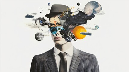 Surreal Collage Portrait: A Journey Through the Mind