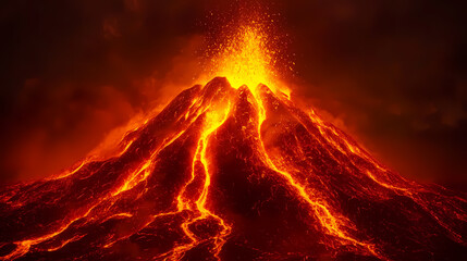 3d illustration. volcano- background magma. Magma. Illustration