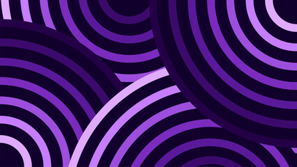 An overlapping circular motif in shades of purple and violet. Perfect for abstract art backdrops, posters, or decorative wall stickers, emphasizing sophistication and creativity.