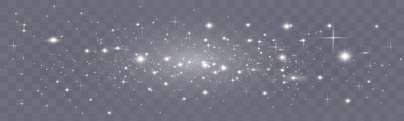 Bright glowing sparkles on a transparent background, resembling a starry or glittering effect.