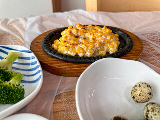 korean side dish. corn cheese