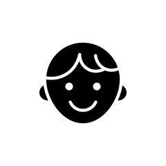 Child face icon Flat vector set outline