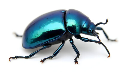 Naklejka premium Stunning Macro Photograph of an Iridescent Beetle Showcasing Vibrant Blue and Green Tones