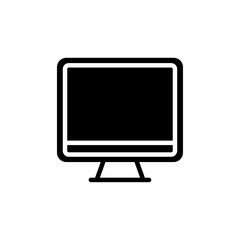 Computer screen icon Flat vector set outline