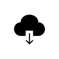 Download from Cloud icon Flat vector set outline
