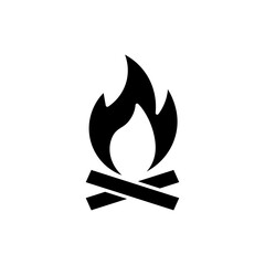 Fire icon Flat vector set outline