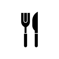 Fork and Knife icon Flat vector set outline