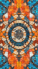 Obraz premium Abstract Circular Mosaic Tile Art Design