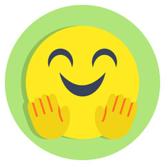 A creative design icon of hugging Emoji