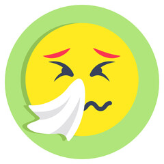 Modern design icon of sneezing face