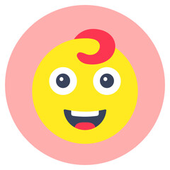 A beautiful design icon of baby emoji
