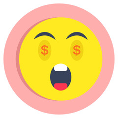 Astonished emoji icon, editable vector