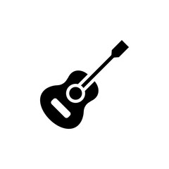 Guitar icon Flat vector set outline